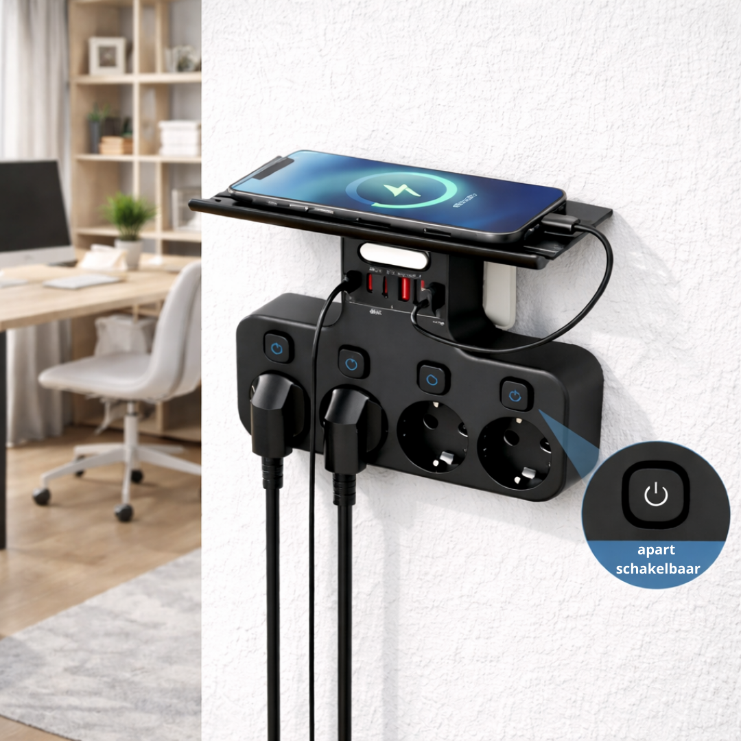 SmartCharge Multifunctioneel Stopcontact – Alles Opladen in Eén Slimme Oplossing